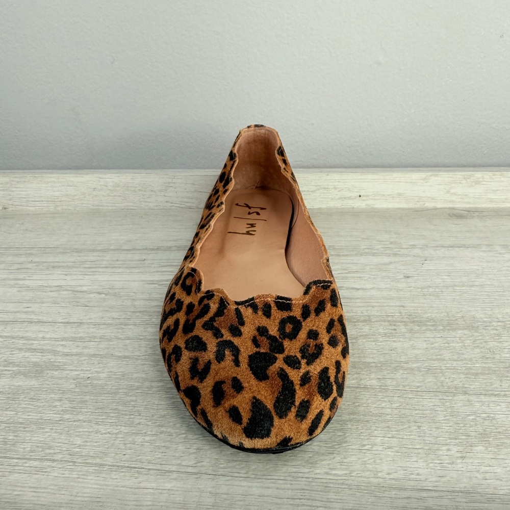 FS/NY French Sole Jigsaw Leopard Print Scalloped Flats size 8 - Picture 5 of 14